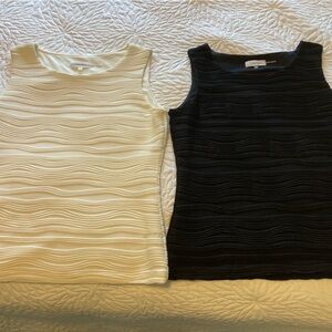 Calvin Klein Black and white Ribbed Tank Top pair.